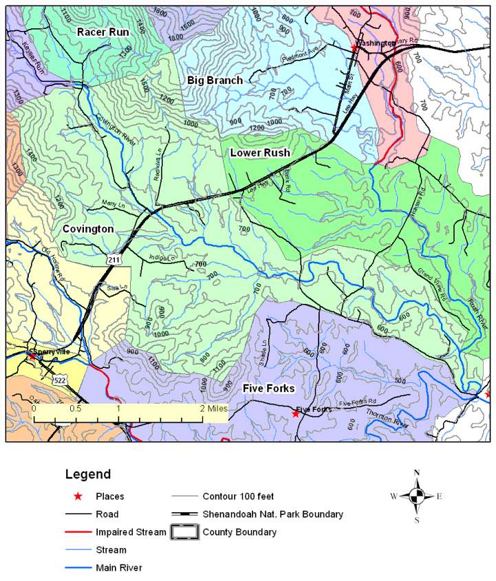 Covington River, Topographic Map